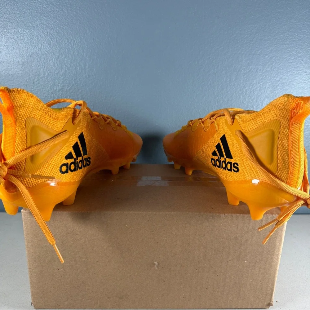 Adidas Adizero Football Cleats Orange Black Men Size 17 606001 Primeknit